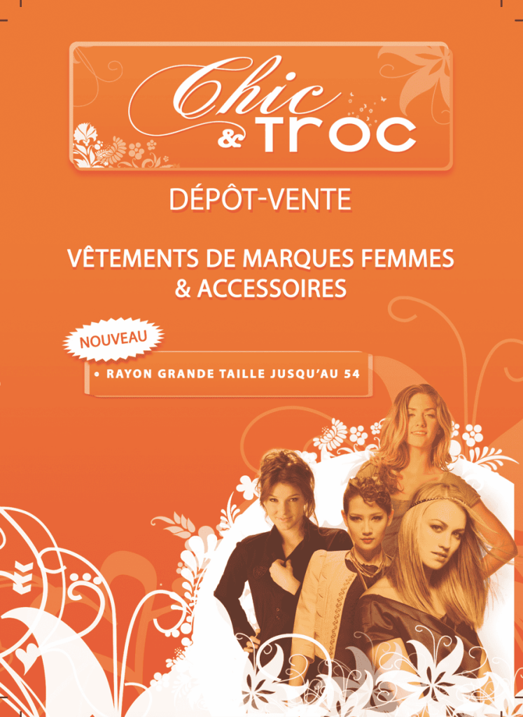 Flyer créé sur mesure pour notre client Chic&troc à Saintes.